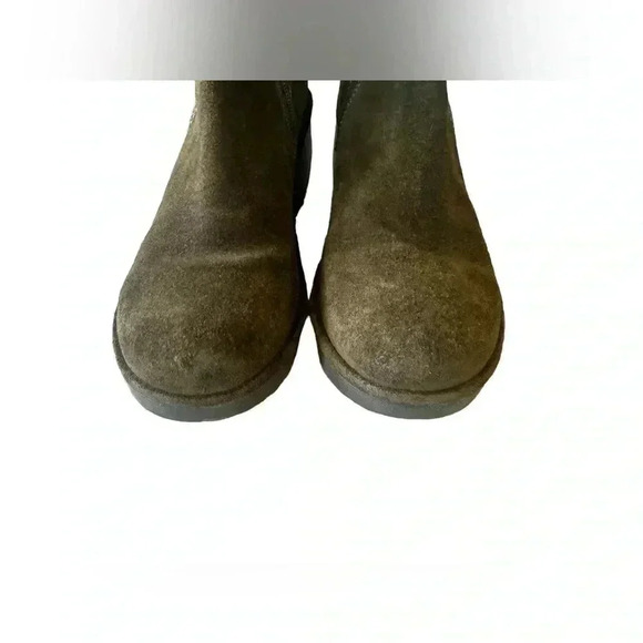 Fly London Green Nilo Sludge Suede Wedge Booties Size 41 - Picture 6 of 15